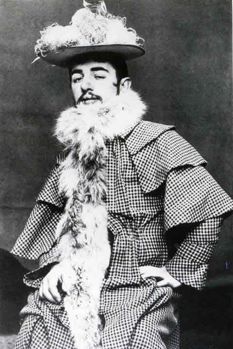 Toulouse-Lautrec, dressed in Jane Avril's clothes to attend the 'Women's ball' (bal des femmes) held by the Courrier français at the Elysée-Montmartre, BJ March BIJC, 1892. Photograph. Dimensions and location unknown